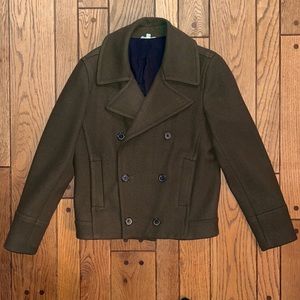 Oak Women’s Army-Green Cropped Peacoat